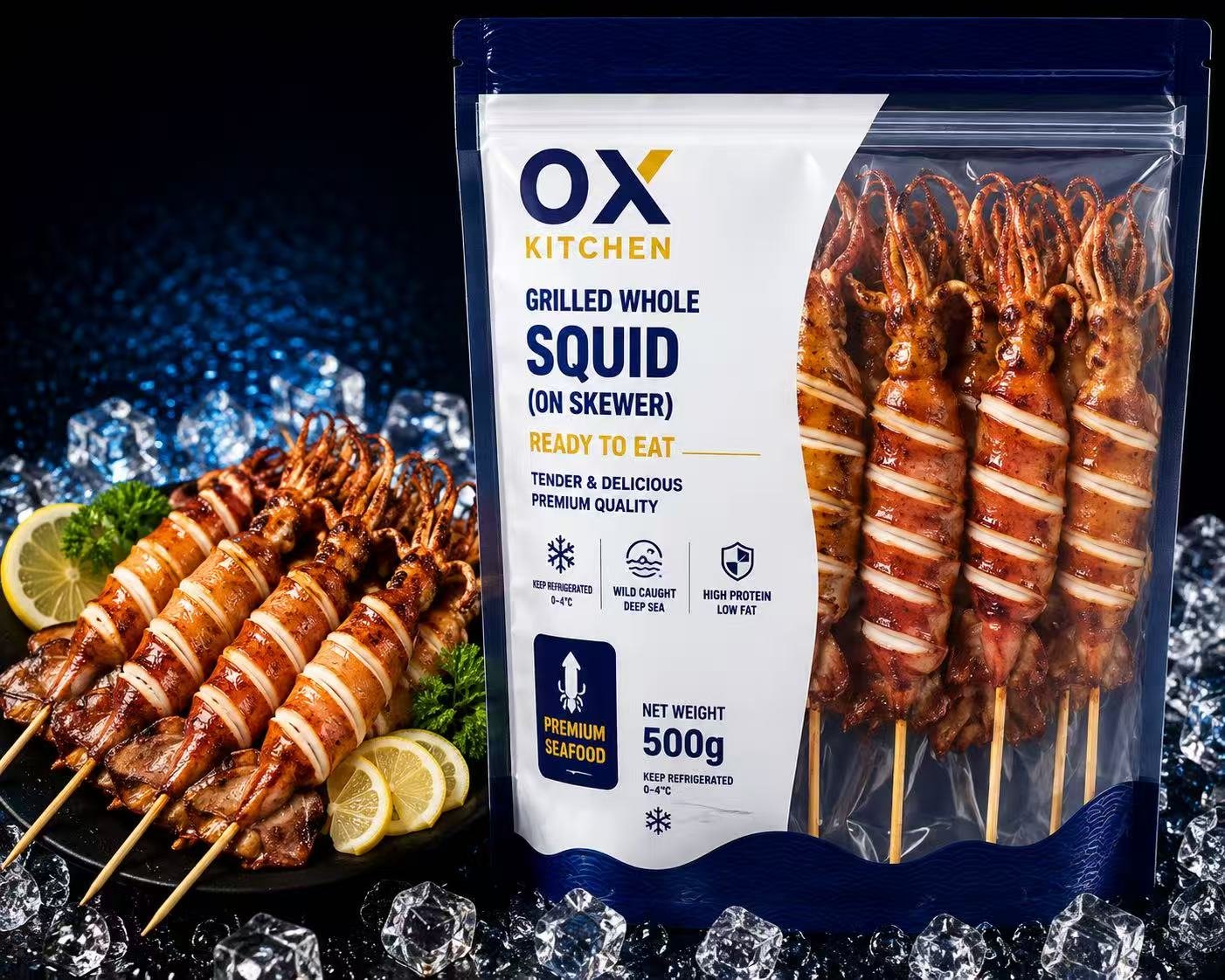 Frozen Grilled Whole Squid